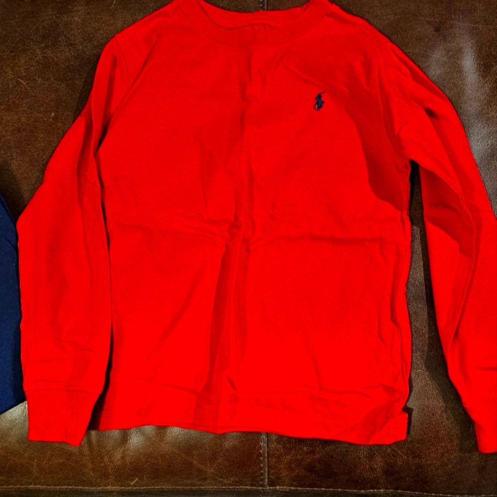 Ralph Lauren boy's Red Long Sleeve Shirt with Logo